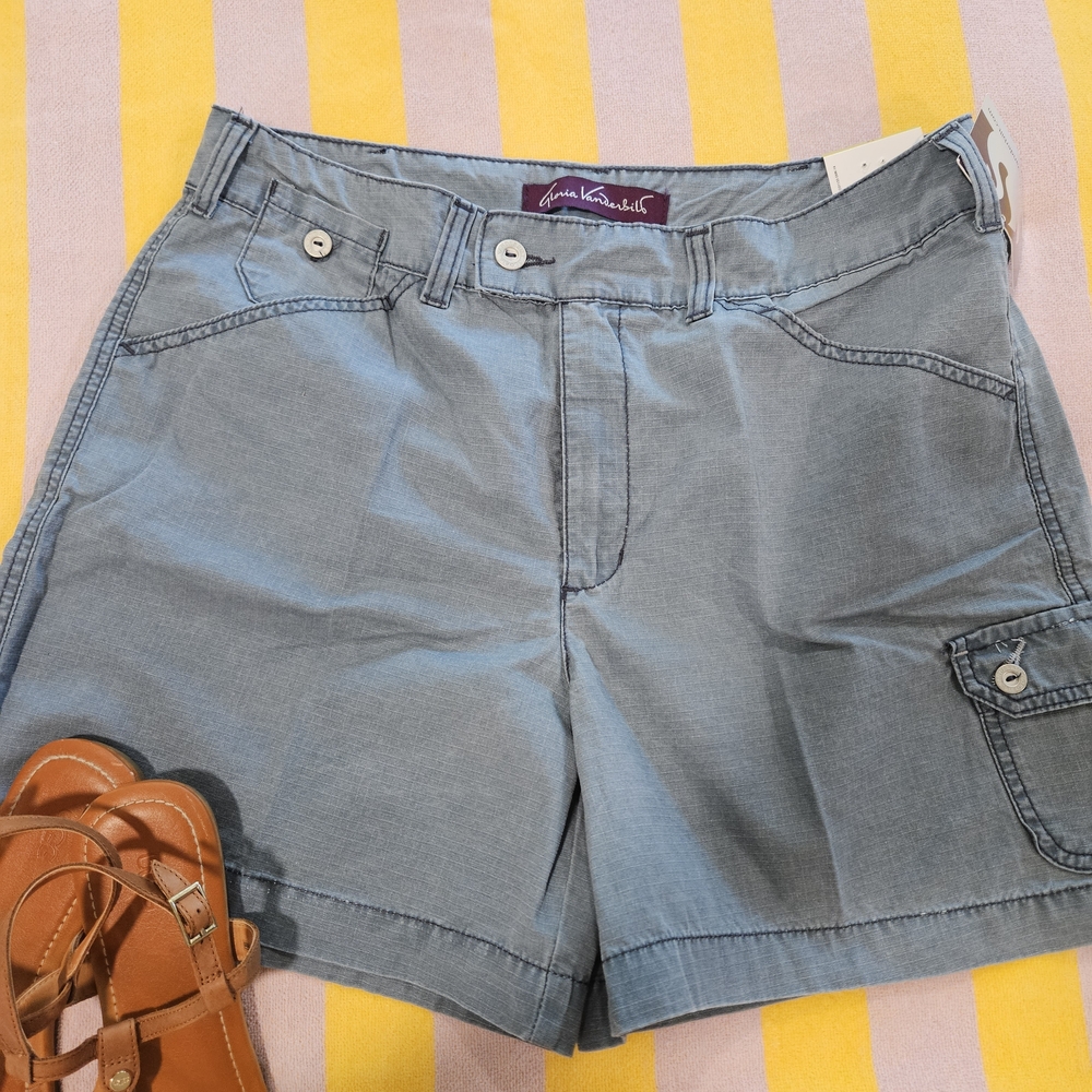 Gloria Vanderbilt Light Blue Casual Cargo Shorts